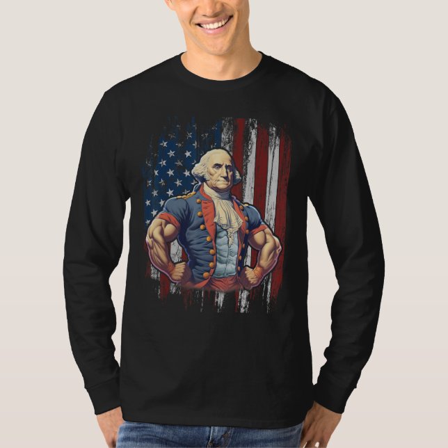 4th of July Patriotic Funny George Washington July T-Shirt (Vorderseite)