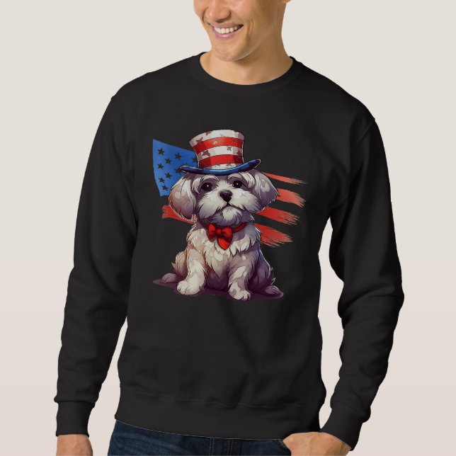 4th Of July Patriotic Glen Of Imaal Terrier Dog Sweatshirt (Vorderseite)