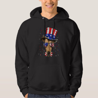 4th of July Patriotic Greyhound USA American Flag  Hoodie