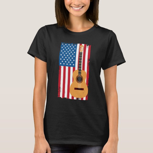 4th Of July Patriotic Guitarist American Flag Guit T-Shirt (Vorderseite)