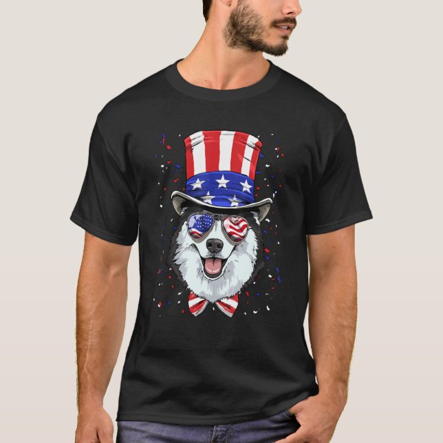 4th of July Patriotic Siberian Husky American USA  T-Shirt (Vorderseite)