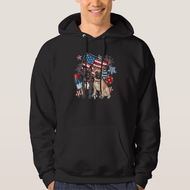 4th Of July Pitbull Dog Independence Day Patriotic Hoodie (Vorderseite)