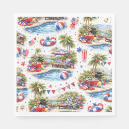 4th of July Pool Party in Florida Serviette