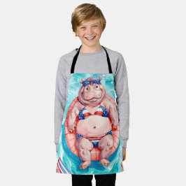 4th of July Pool Party with Hippo  Schürze