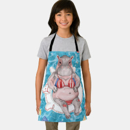 4th of July Pool Party with Hippo  Schürze