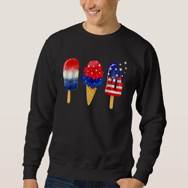 4th Of July Popsicle American Flag Patriotic Summe Sweatshirt (Vorderseite)