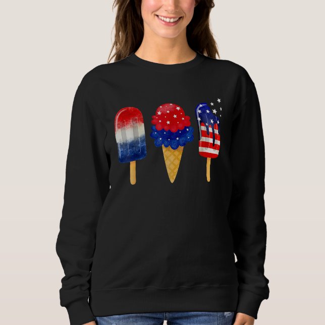 4th Of July Popsicle American Flag Patriotic Summe Sweatshirt (Vorderseite)
