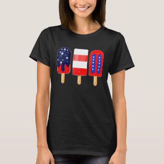 4th of July Popsicle American Flag Patriotic Summe T-Shirt