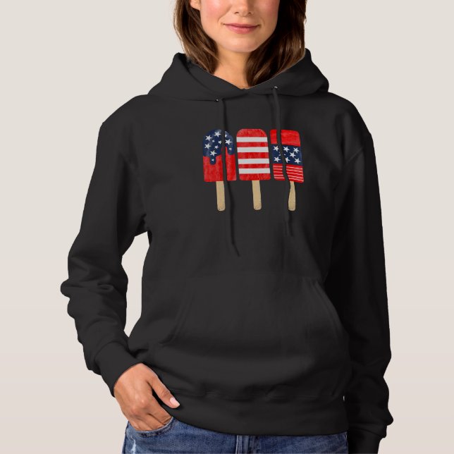 4th of July Popsicle Red White Blue American Flag  Hoodie (Vorderseite)