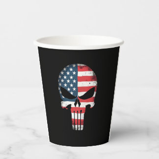 4th Of July Shirt For Women Men American Flag Skul Pappbecher