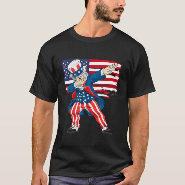 4th Of July Shirts For Kids Funny Dabbing Uncle Sa (Vorderseite)