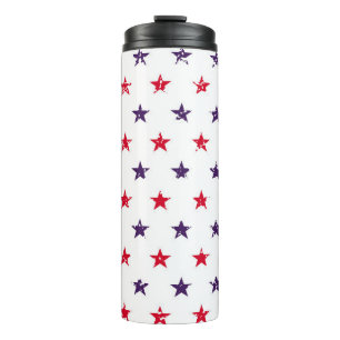 4th of July Stars Grunge Abstract Seamless Pattern Thermosbecher