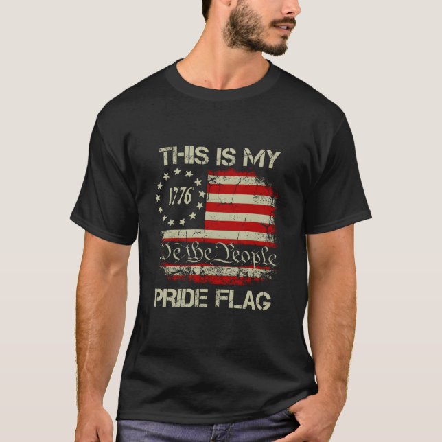 4Th Of July This Is My Pride Flag Usa American Pat T-Shirt (Vorderseite)