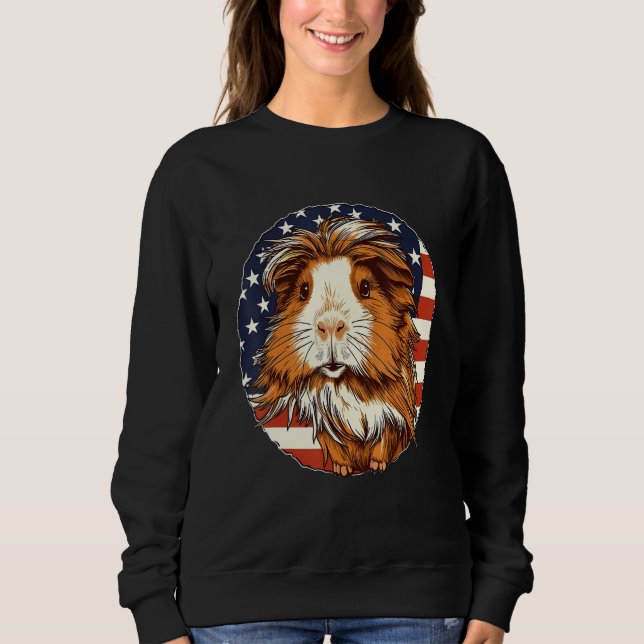 4th Of July US Flag Guinea Pig Sweatshirt (Vorderseite)