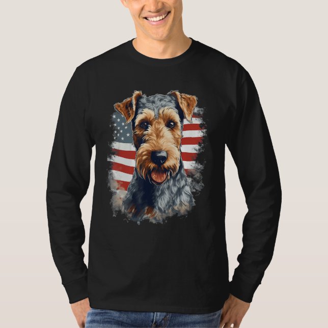4th Of July US Flag Lakeland Terrier Dog 1 T-Shirt (Vorderseite)