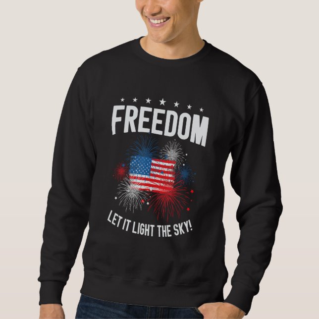 4th Of July US Flag Patriotic American Flag Firewo Sweatshirt (Vorderseite)