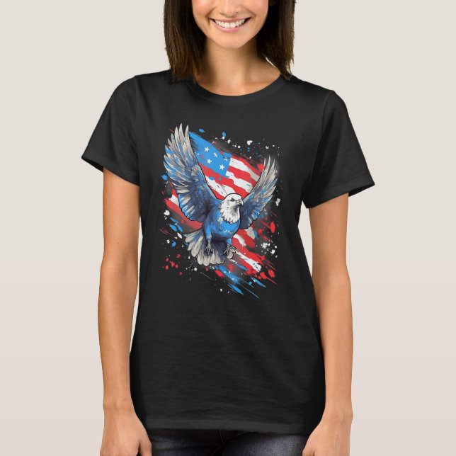 4th Of July US Flag Pigeon T-Shirt (Vorderseite)
