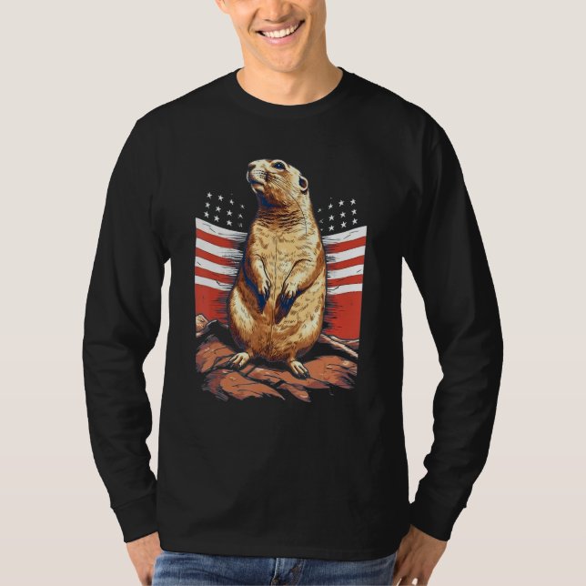 4th Of July US Flag Prairie Dog 1 T-Shirt (Vorderseite)