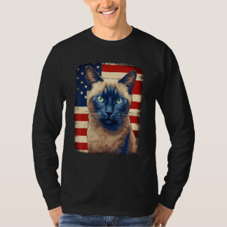 4th Of July US Flag Tonkinese Cat T-Shirt