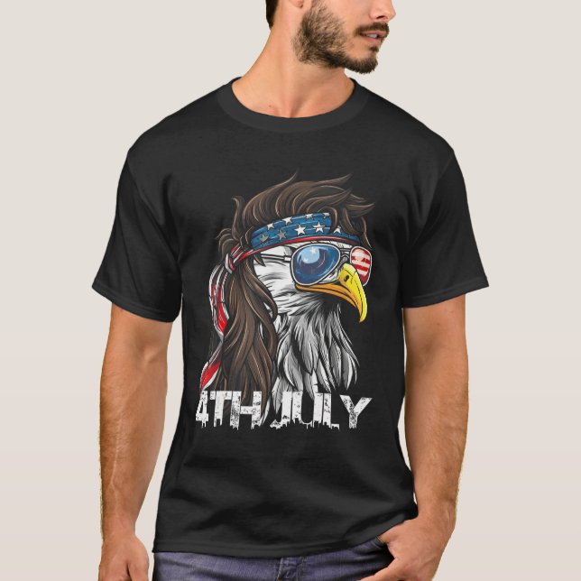 4th Of July USA Flag American Eagle Independence D T-Shirt (Vorderseite)