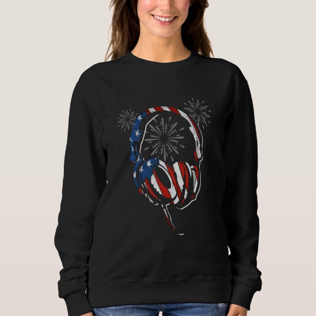 4Th Of July USA Flag Gaming Patriotic Independence Sweatshirt (Vorderseite)