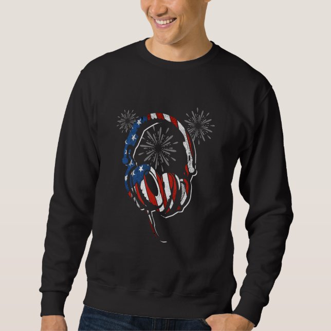 4Th Of July USA Flag Gaming Patriotic Independence Sweatshirt (Vorderseite)