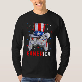4th Of July Video Game American Flag Uncle Sam Gam T-Shirt