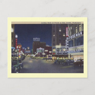 4th und Pike, Seattle, Washington Vintage Postkarte
