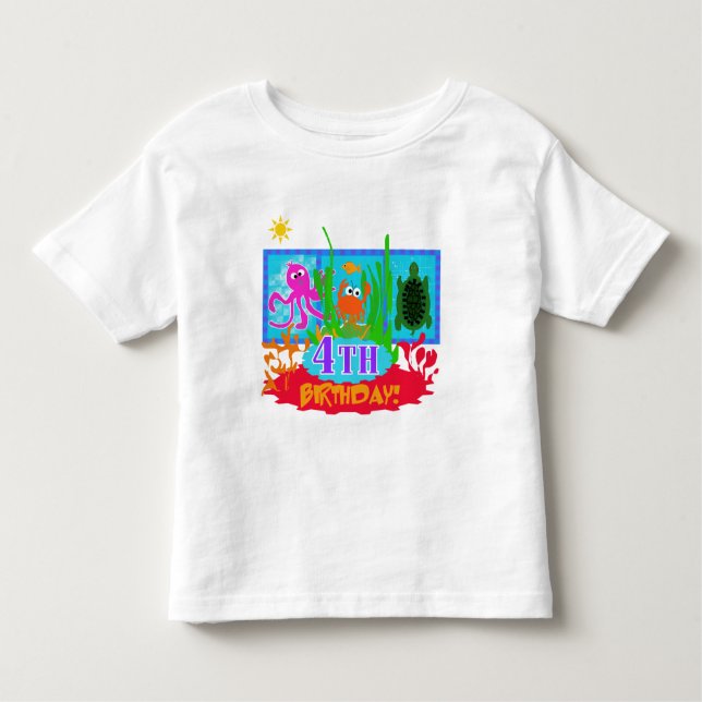 4th Undersea Adventure Birthday Tshirts (Vorderseite)