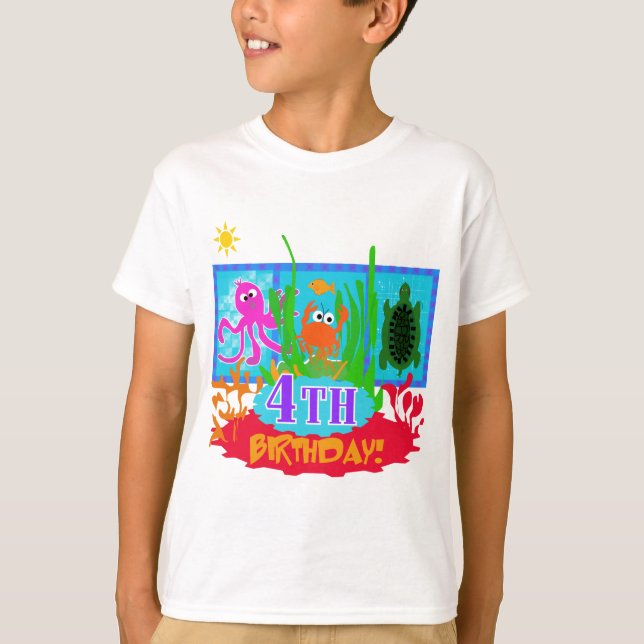4th Undersea Adventure Birthday Tshirts (Vorderseite)