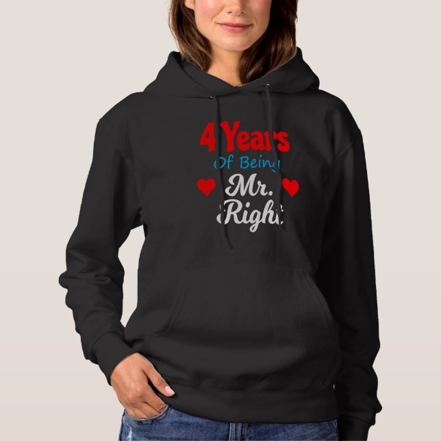 4th Wedding Anniversary for Men Him Mr Right Husba Hoodie (Vorderseite)
