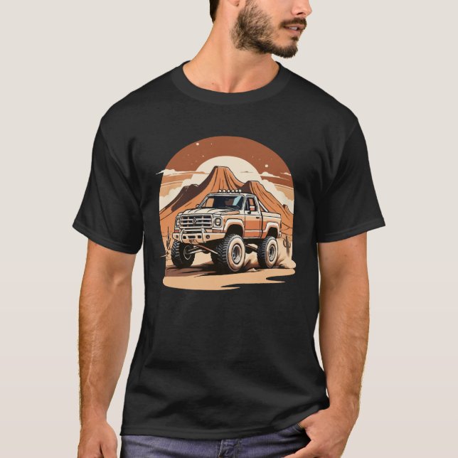 4x4 abfahrender LKW T-Shirt (Vorderseite)
