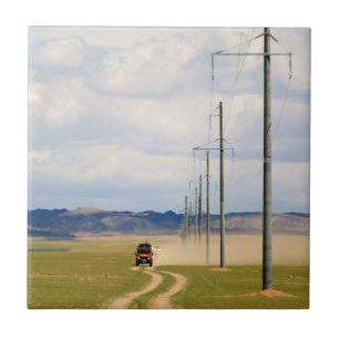 4X4-Fahrzeuge auf einer unbefestigten Straße, Gobi Fliese