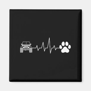 4x4 Geländefahren Pfote Herzschlag Katzen Hund Lie Magnet