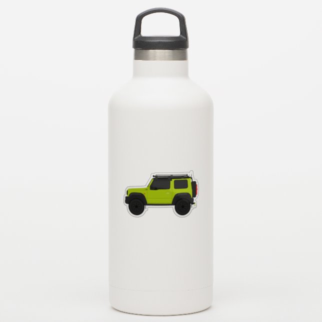 4x4 kleine, grüne Seitenansicht Aufkleber (Wassserflasche)