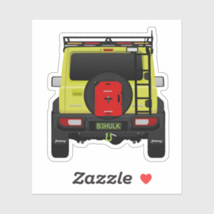 4x4 kleine, subkutane, grüne Rückseite Aufkleber