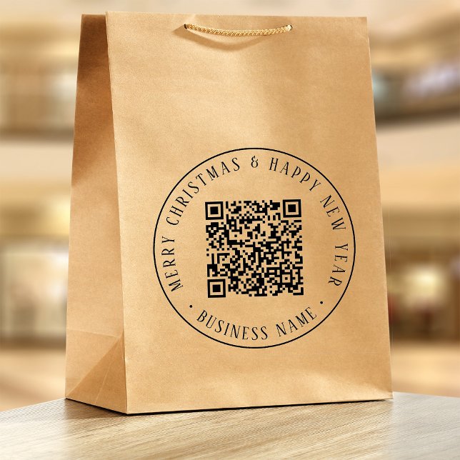 4X5 Business QR Code Christmas Holiday Round Gummistempel (Von Creator hochgeladen)