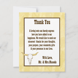 4x5 FLAT Danke Card Cowboy Rodeo Steer Skull T