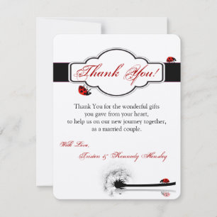4x5 FLAT Danke Card Lady Bug Dandilion Blume