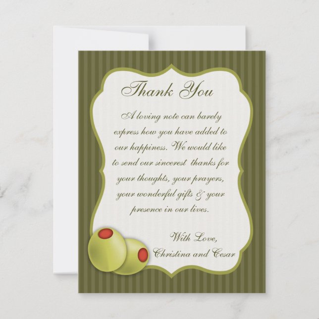 4x5 FLAT Danke Card Martini Oliven Green Strip (Vorderseite)