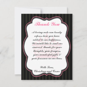 4x5 FLAT Danke Karte Damask/Stripes Pink Crown