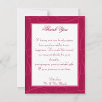 4x5 FLAT Danke Karte Himbeere Rosa Schleifen/Swirb