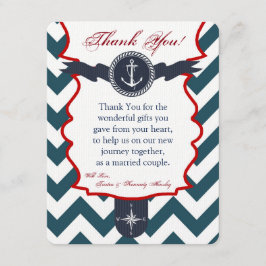 4x5 FLAT Danke Karte Nautical Anchor Compass