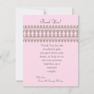 4x5 FLAT Danke Karte Pink Lace Floral