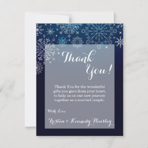 4x5 FLAT Danke Karte Winterschneeflocken Schneeeis