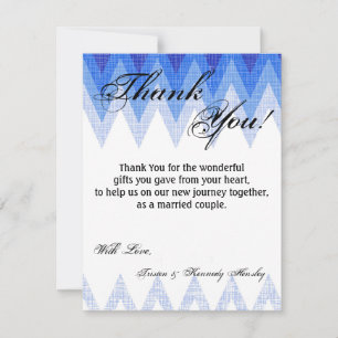 4x5 FLAT Vielen Dank Card Ombre Blue Zickzack Dankeskarte