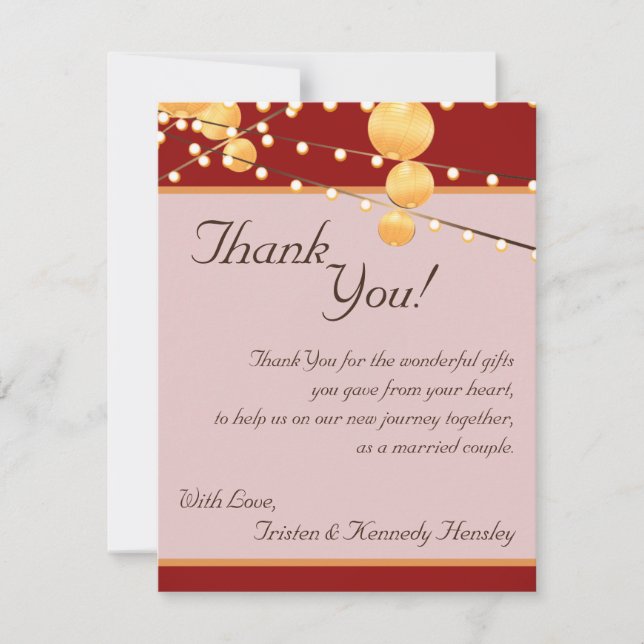 4x5 FLAT Vielen Dank, dass Sie Kartenpapierleuchte Dankeskarte (Vorderseite)