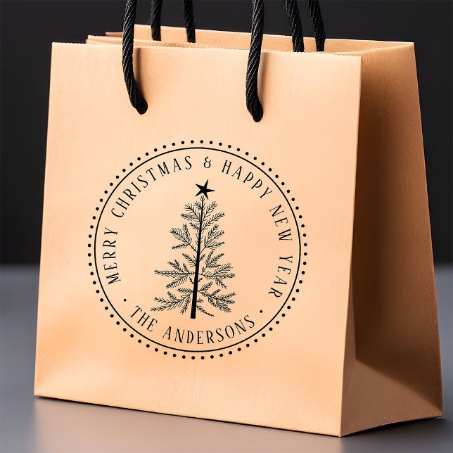 4X5 Merry Christmas & Happy New Year Elegant Gummistempel (Von Creator hochgeladen)