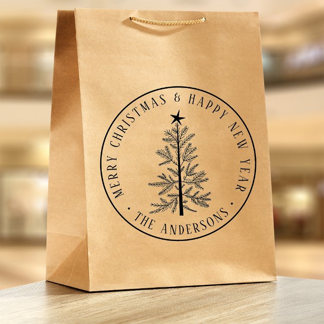 4X5 Merry Christmas & Happy New Year Rustic Gummistempel (Von Creator hochgeladen)