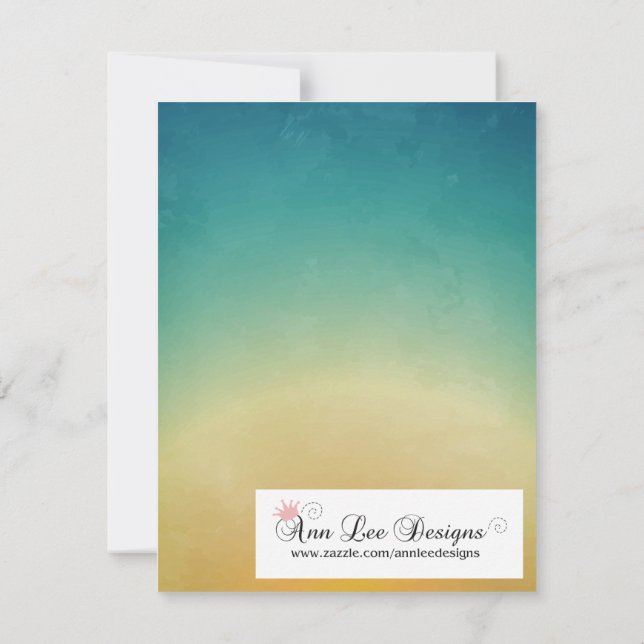 4x5 Save the Date Card Beach Sunset Palm Trees Str Einladung (Rückseite)
